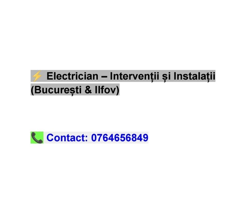 Electrician Bucuresti si Ilfov (Bragadiru, Cornetu, Magurele, Domnesti etc)
